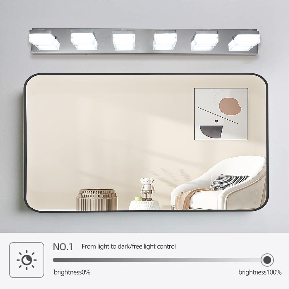 6-Light Chrome LED Modern Vanity Light Fixture for Bathroom & Makeup Table_4