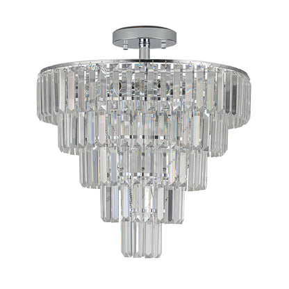 Modern White Chrome Crystal Chandelier_0
