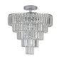 Modern White Chrome Crystal Chandelier_0