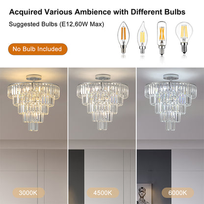Modern White Chrome Crystal Chandelier_6
