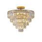 5-Tier Luxury Gold Crystal Chandelier - Contemporary Semi-Flush Mount Ceiling Light Fixture_0