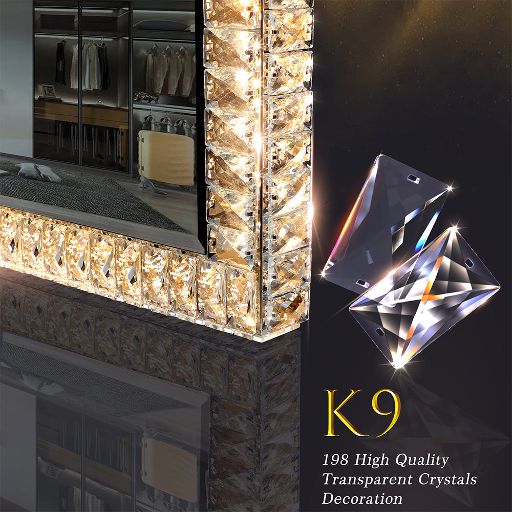 LED Crystal Mirror Light With Dimmable Lights_5