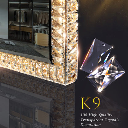 LED Crystal Mirror Light With Dimmable Lights_5
