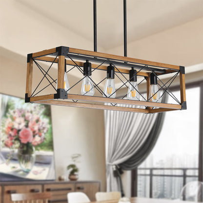 5-Light Farmhouse Chandelier - Retro Design_4