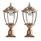 Retro Gold Solar-Powered Column Headlights - Dimmable LEDs_0