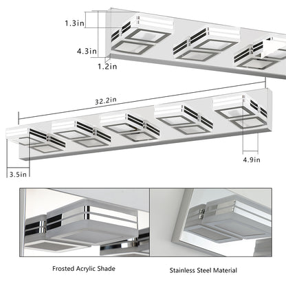 5-Light LED Modern Mirror Light in Chrome_6