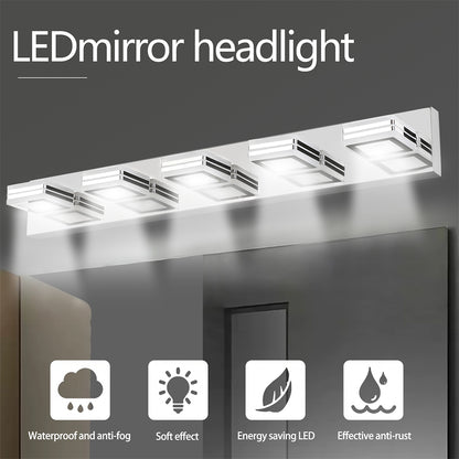 5-Light LED Modern Mirror Light in Chrome_4
