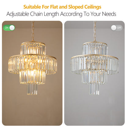 19.7 Inch Modern Crystal Chandelier - Pendant Light Fixture_6