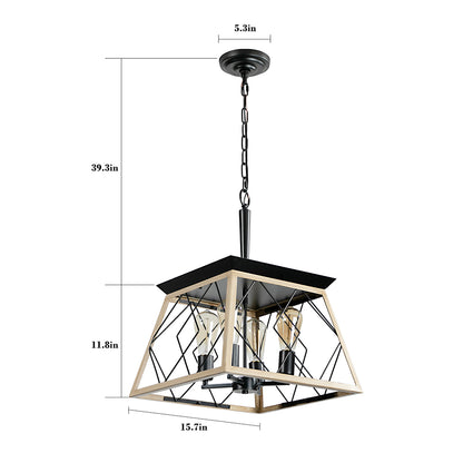 4-Light Bulbs Farmhouse Chandelier_5