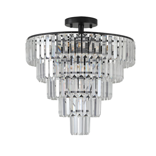 Modern Large Crystal Chandelier - Black_0