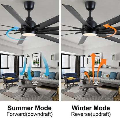 84-Inch Super Large Ceiling Fan with Remote Control - Black_9