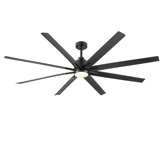 72-Inch Integrated LED Light Ceiling Fan - Black_0