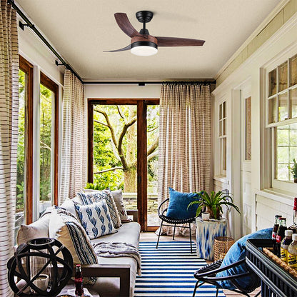 42-Inch Integrated LED Ceiling Fan Lighting - Brown Wood_2