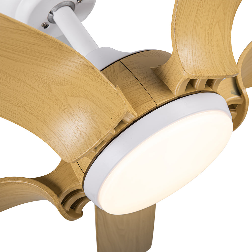 56-Inch Smart Integrated LED Ceiling Fan in Floral Shape_2