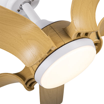56-Inch Smart Integrated LED Ceiling Fan in Floral Shape_2