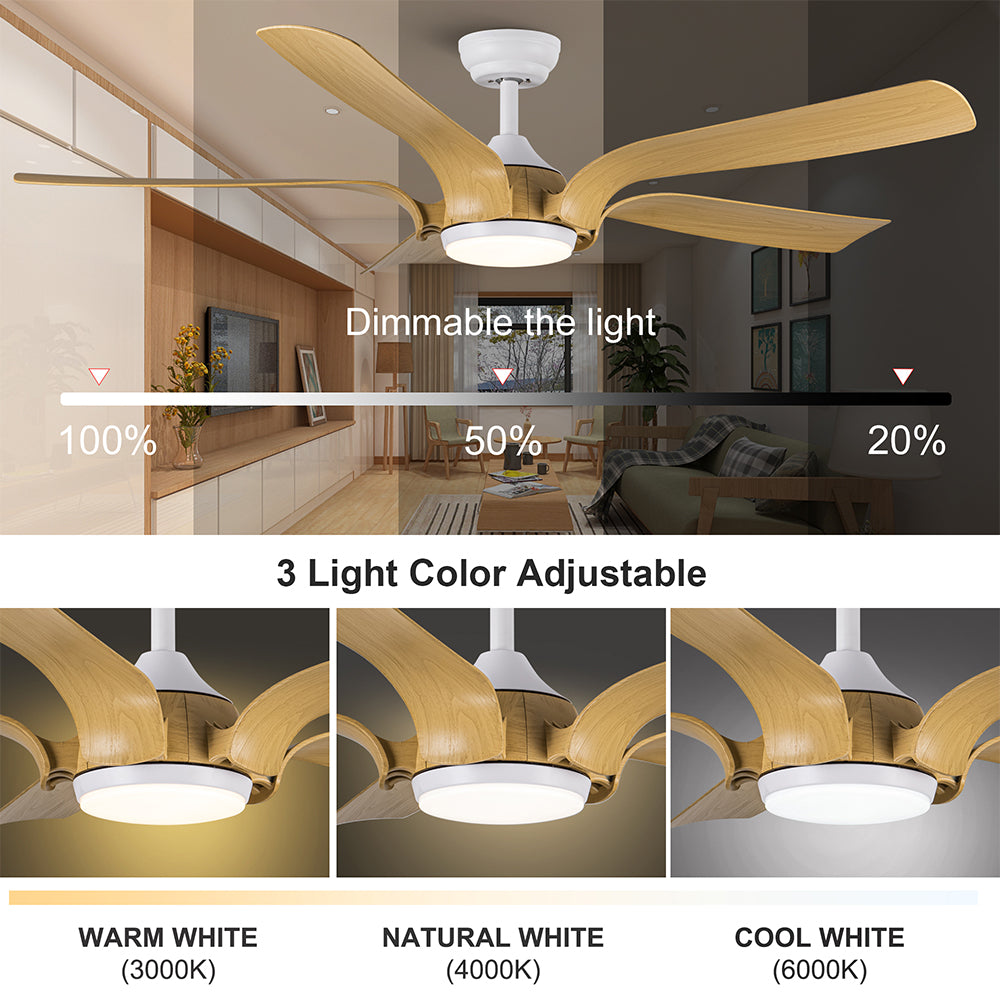 56-Inch Smart Integrated LED Ceiling Fan in Floral Shape_9
