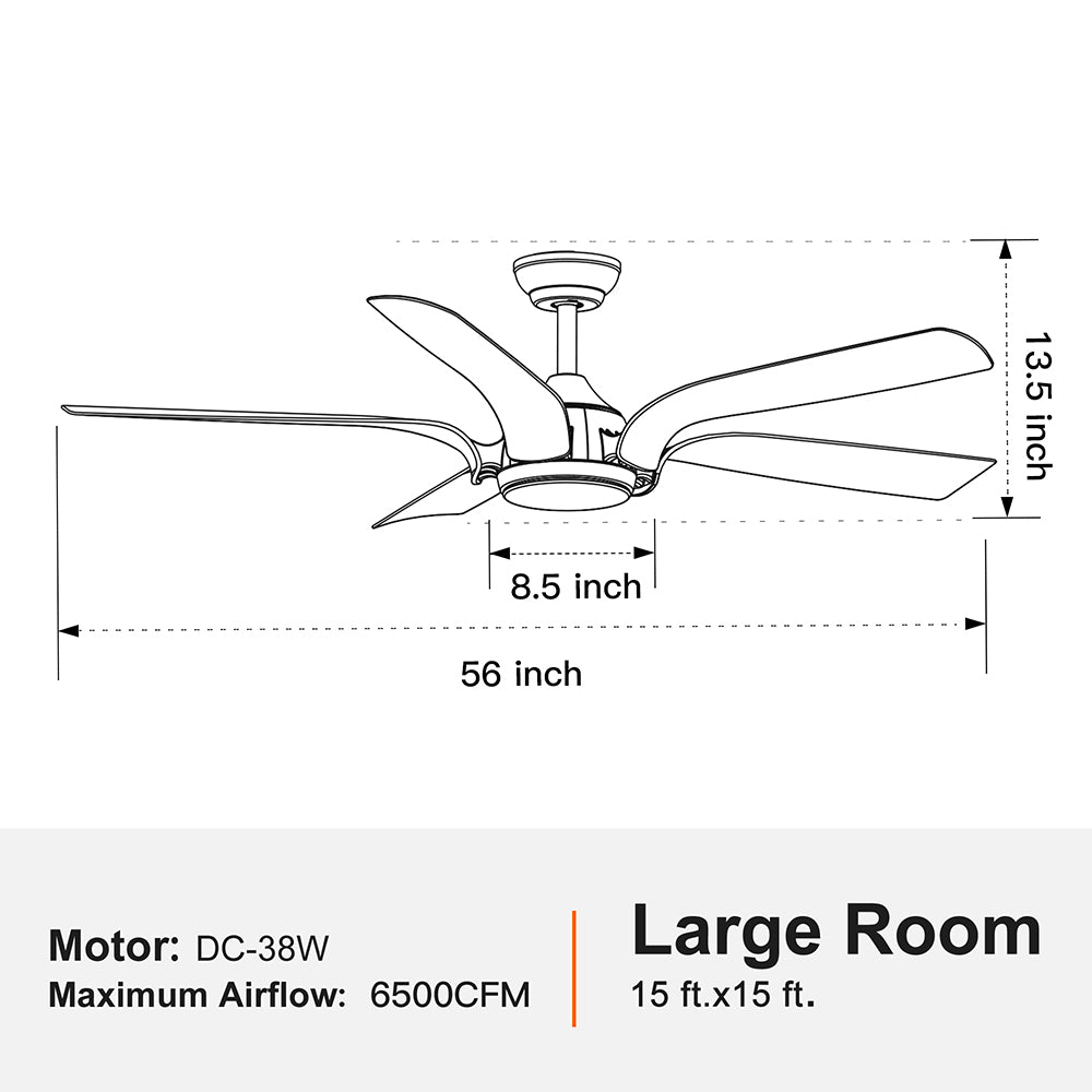 56-Inch Smart Integrated LED Ceiling Fan in Floral Shape_10