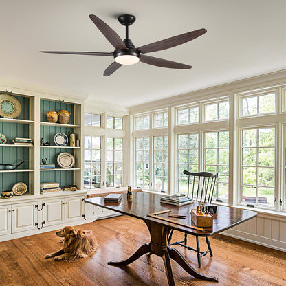 56-Inch Integrated LED Ceiling Fan Lighting - Black & Brown_5