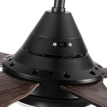 56-Inch Integrated LED Ceiling Fan Lighting - Black & Brown_9
