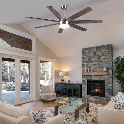 62-Inch Smart Integrated LED Ceiling Fan - Brushed Nickel_4