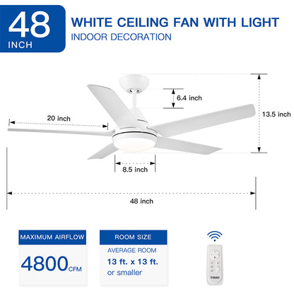 48-Inch Integrated LED Ceiling Fan Lighting - White_10