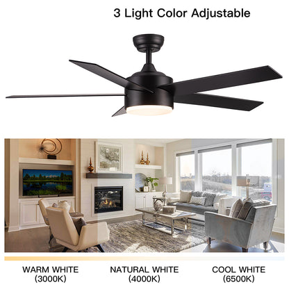 52-Inch Integrated LED Ceiling Fan Lighting - Black_8