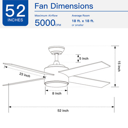 52-Inch Integrated LED Ceiling Fan Lighting - Black_9