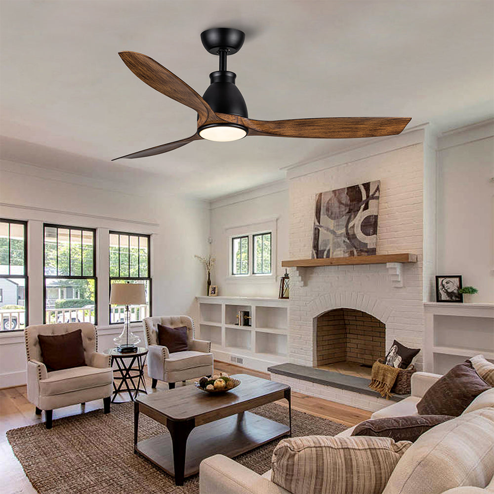 52-Inch Integrated LED Ceiling Fan Lighting - Black & Brown_4