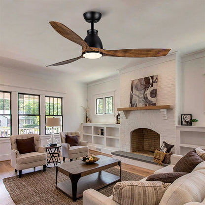 52-Inch Integrated LED Ceiling Fan Lighting - Black & Brown_4
