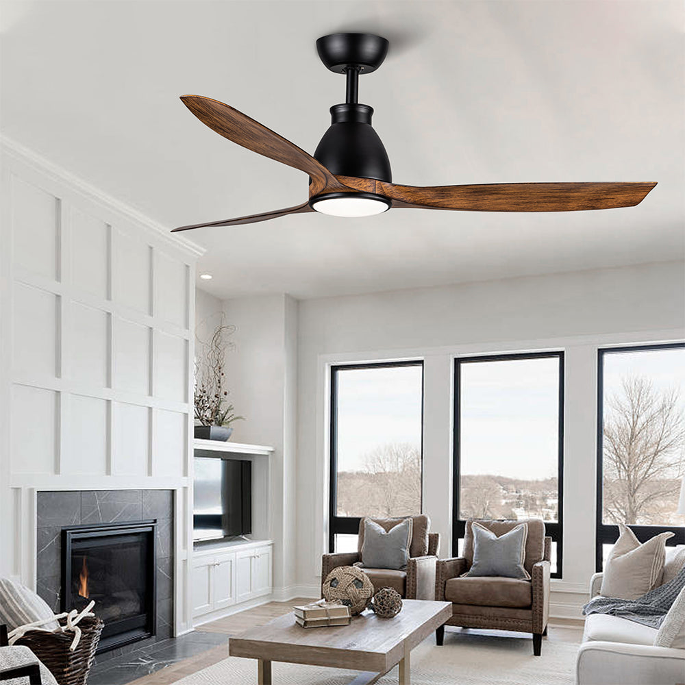 52-Inch Integrated LED Ceiling Fan Lighting - Black & Brown_3