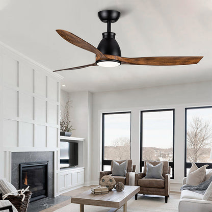 52-Inch Integrated LED Ceiling Fan Lighting - Black & Brown_3