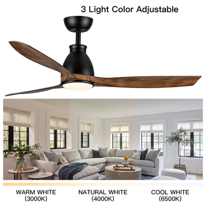 52-Inch Integrated LED Ceiling Fan Lighting - Black & Brown_8