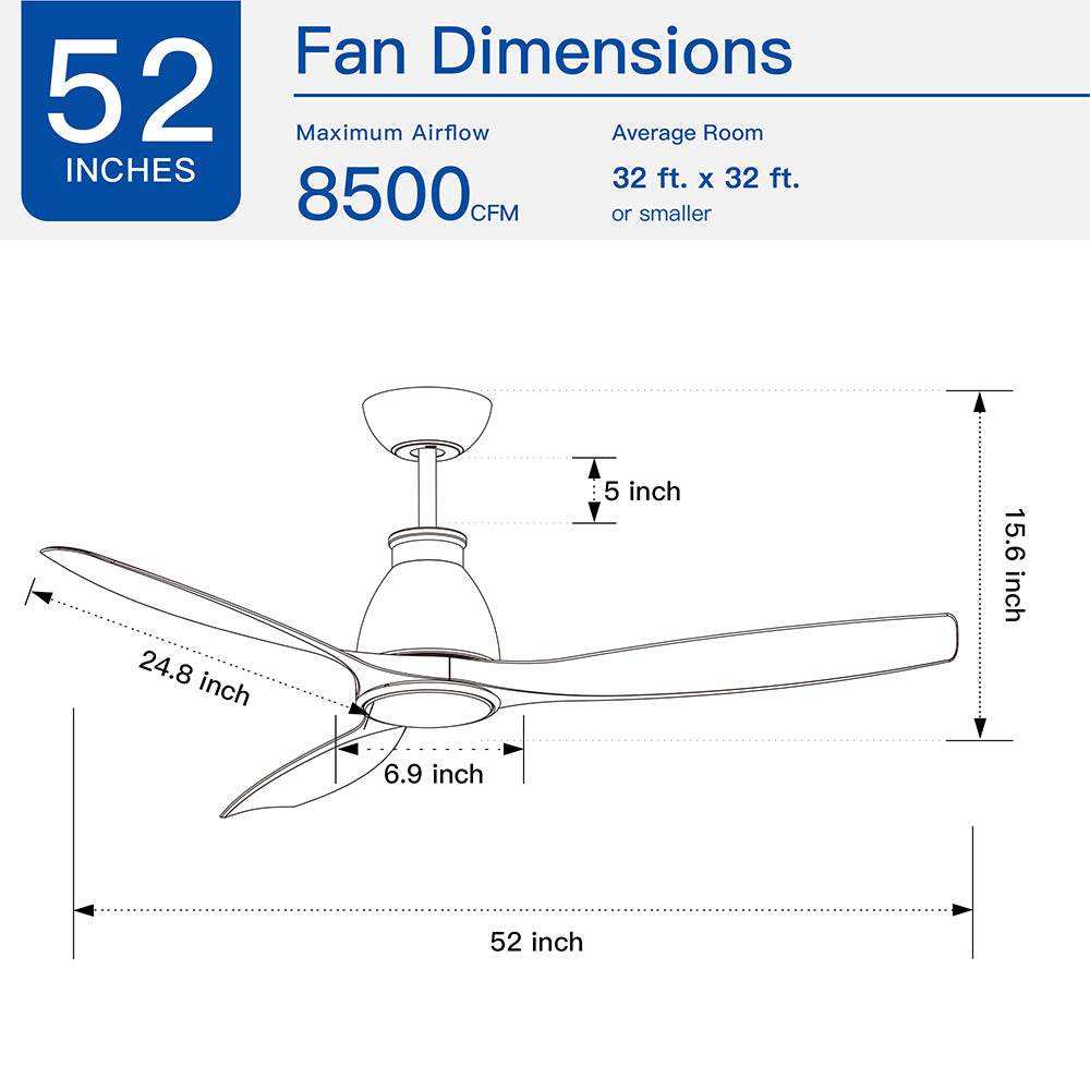 52-Inch Integrated LED Ceiling Fan Lighting - Black & Brown_10