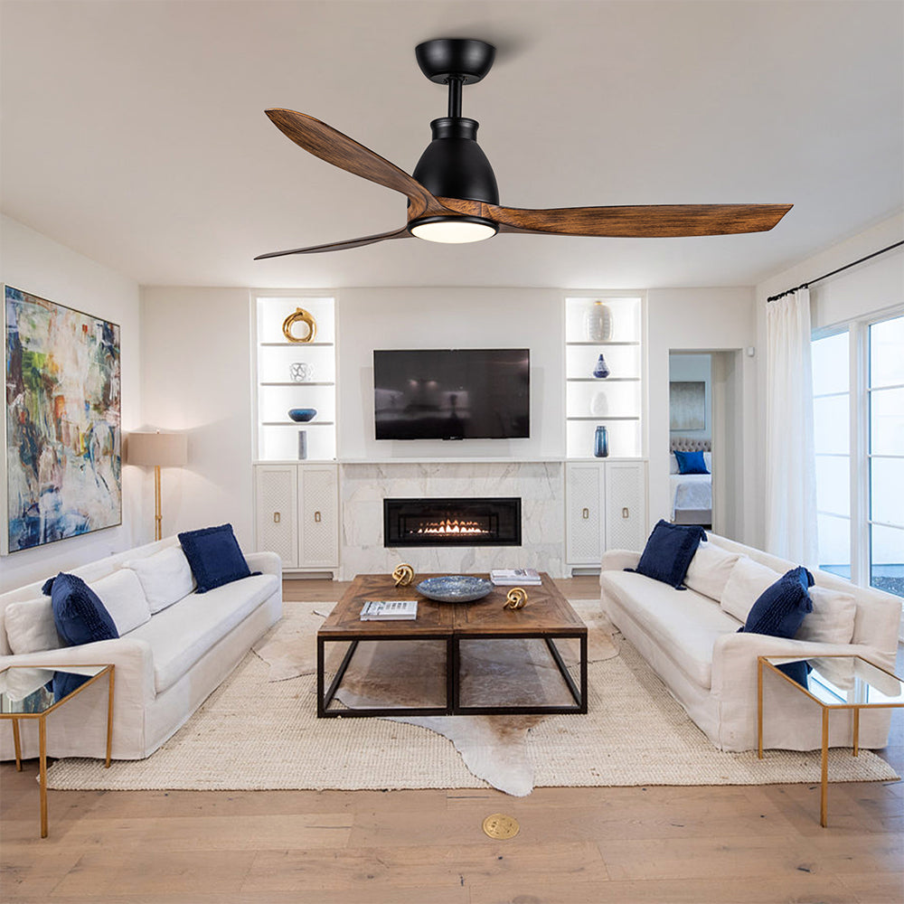 52-Inch Integrated LED Ceiling Fan Lighting - Black & Brown_5