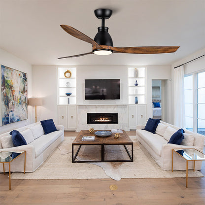 52-Inch Integrated LED Ceiling Fan Lighting - Black & Brown_5