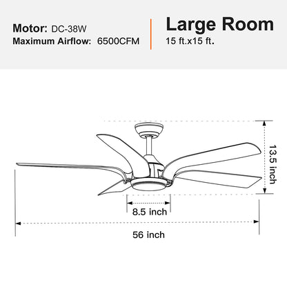 56-Inch Smart Integrated LED Ceiling Fan Lighting - Antique Brown_8