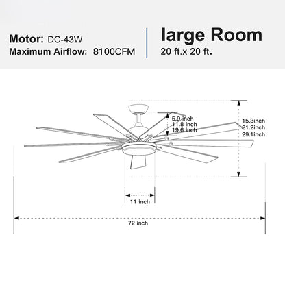 72-Inch Smart Integrated LED Ceiling Fan Lighting - Brushed Nickel_8