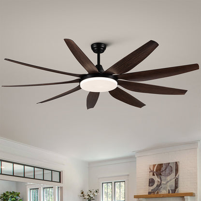 71-Inch Integrated LED Lighting Ceiling Fan with 9 Solid Wood Blade_4