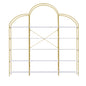 5-Tier Bookcase with Round Top and Gold X-Bar Frame_1