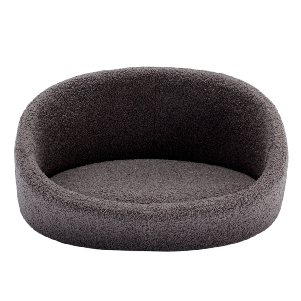 Pet Sofa Solid Wood Frame Cashmere Cover Medium Grey_0