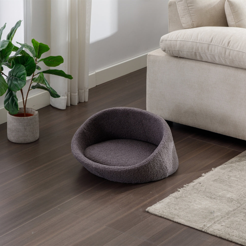 Pet Sofa Solid Wood Frame Cashmere Cover Medium Grey_3