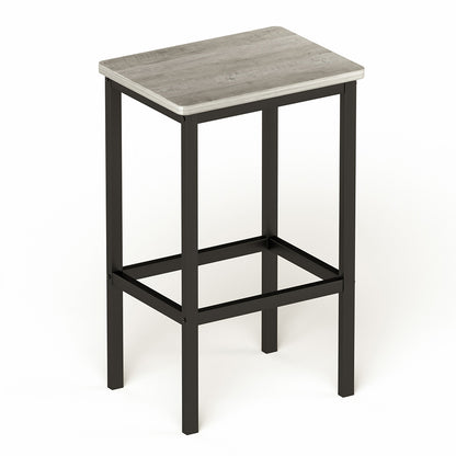Industrial Style Square Bar Table with 2 Bar Chairs_3