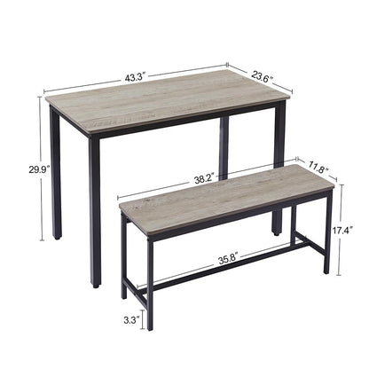 Kitchen Industrial Dinning Table Counter with Chairs_6