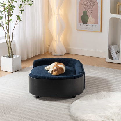 Style Dog Bed Solid Wood Legs, Bent Back, Cashmere Cushion Small_5