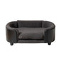 Scandinavian Dog Bed Solid Wood Legs Black Bent Back Cashmere Cushion Small_2