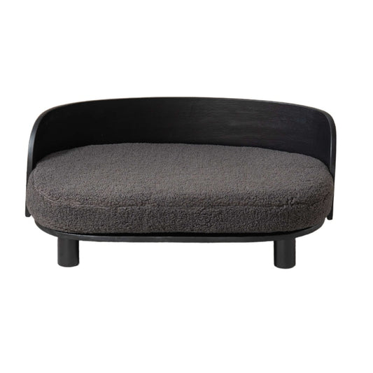 Dog Bed Solid Wood Leg Cashmesh Cushion Black Darcy Grey_0