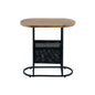 Acacia Oval Side Table with Magazine Storage_1