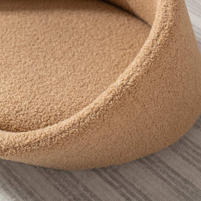 PANGPANG Cat Bed Sofa Wood Frame, Cashmere Cover Brown Medium_9
