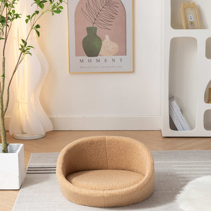 PANGPANG Cat Bed Sofa Wood Frame, Cashmere Cover Brown Medium_4