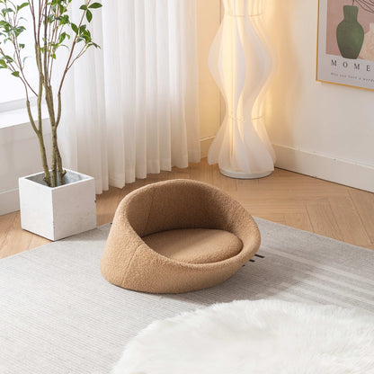 PANGPANG Cat Bed Sofa Wood Frame, Cashmere Cover Brown Medium_7